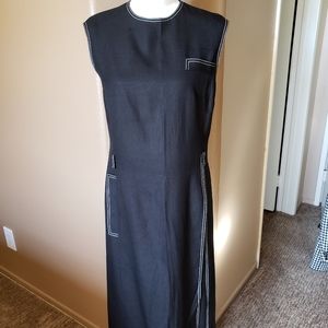 Women's Large Black Linen Slip Dress